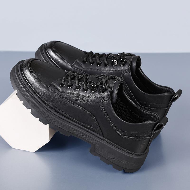 Leather shoes men's 2025 autumn new sports and leisure board shoes men's trend British tooling shoes men's trend