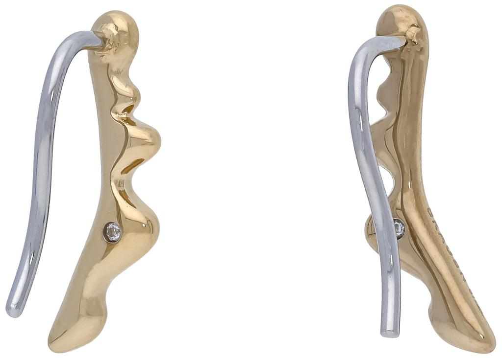 Skagen Women's Liquid Metal Gold-Tone Stainless Steel Crawler Earrings, SKJ1773710
