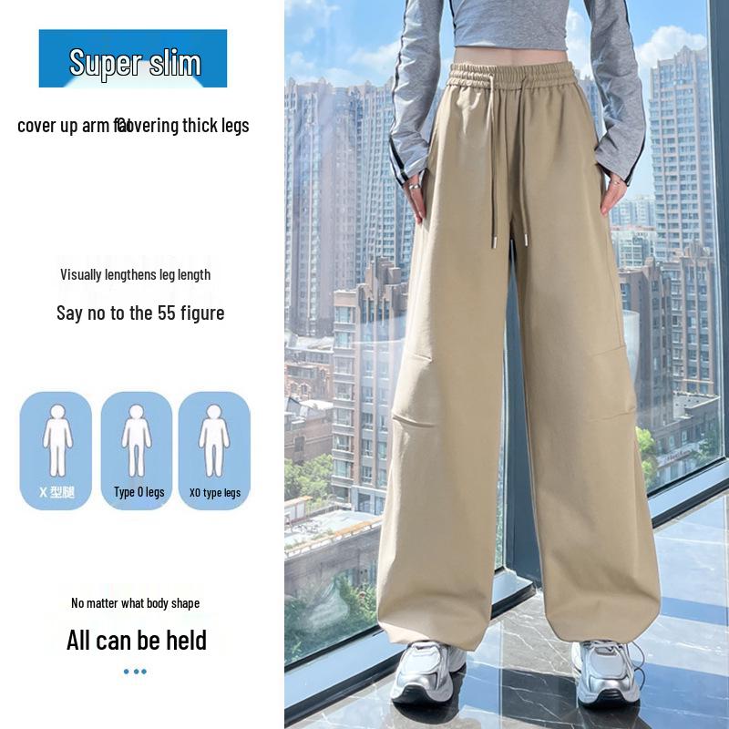 Women's Khaki High-Waist Wide Leg Work Pants - Autumn 2025 Collection