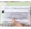 Pencil Case File Folder School Stationery Supplies Cosmetic Storage Bag Double Mesh Pencil Bag