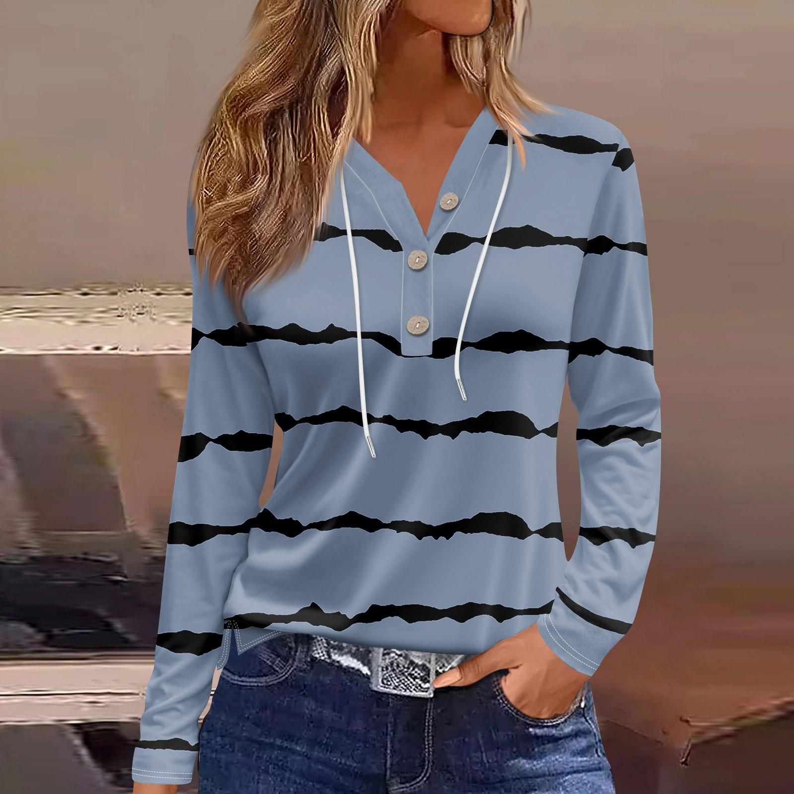 

Жен. Футболка Футболка Пуговицы Цветочный принт Длинный рукав Повседневные Выходные Мода Классический Классический V-образный вырез Обычный Топ XXL синий