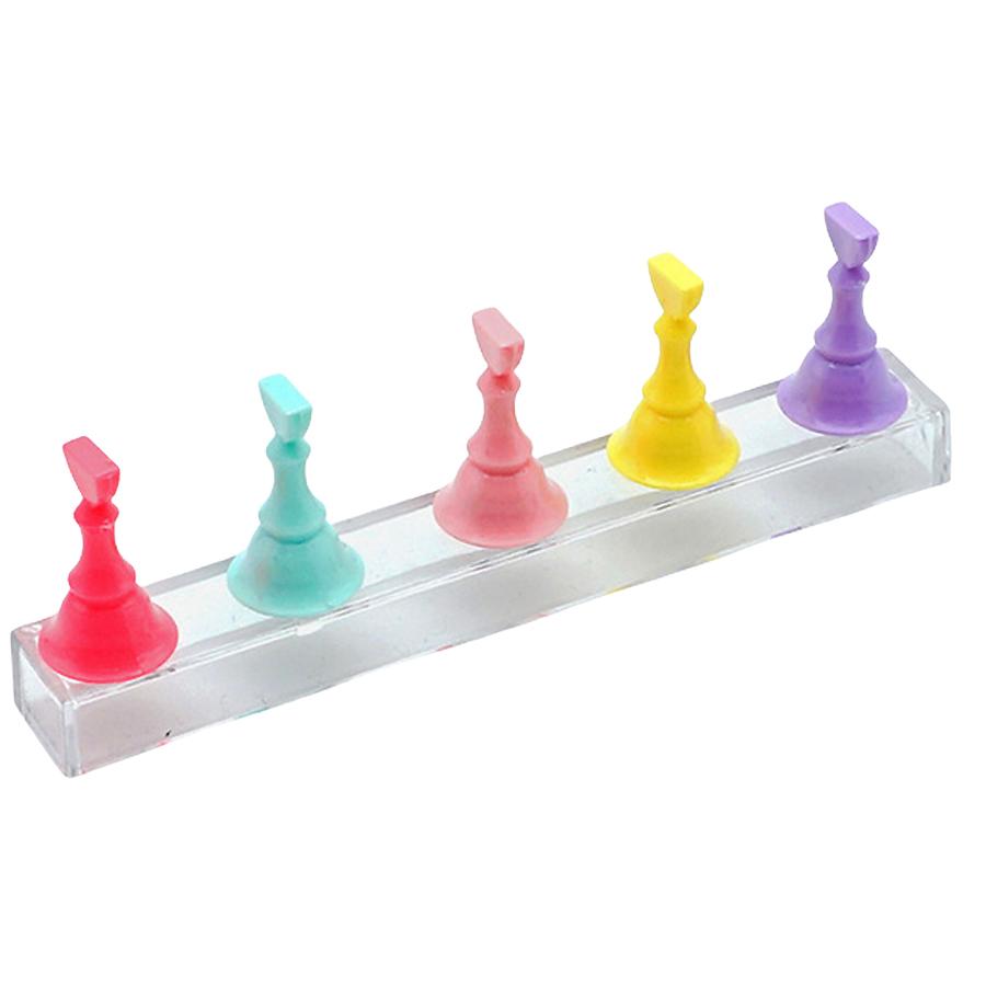 Magnetic Neon Color Nail Art Practice Base Nail Tips Holder Set for Press-on Nails Display Salon and Home Use