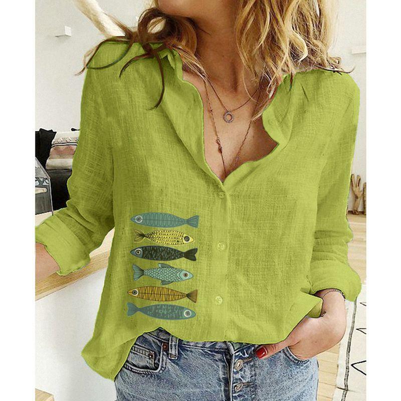Casual Loose Long Sleeved Linen Shirt Casual Loose Long Sleeves Linen Shirt