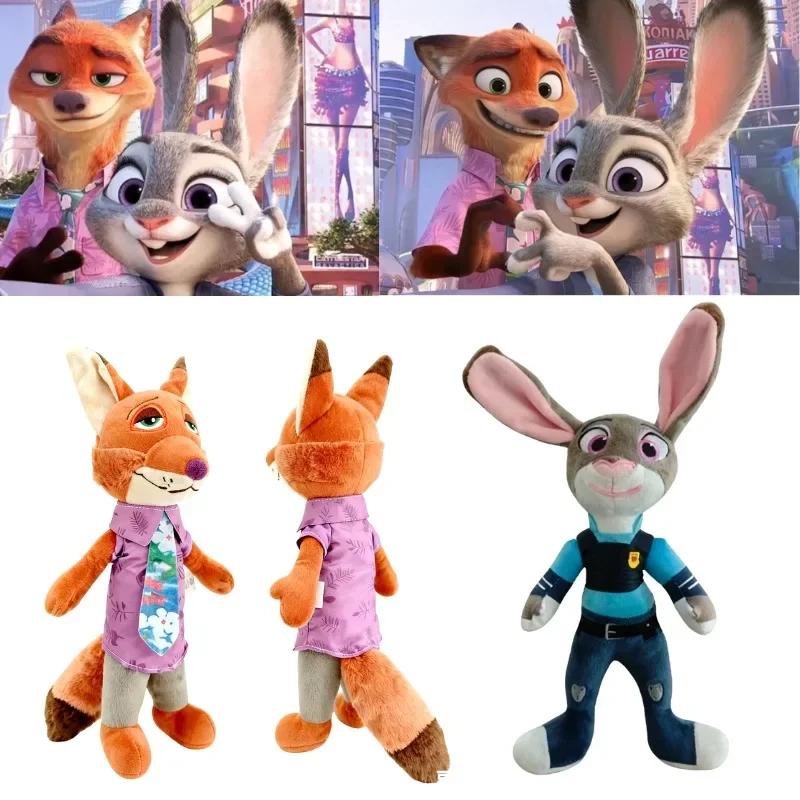 Zootopia Plush Toys Cartoon Anime Fox Nick Rabbit Judy Doll Soft Stuffed Birthday Gifts Kids Girlfriend 2 for Cuddly Fluffy Huggable Kawaii Comfort