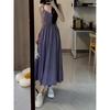 French Retro Purple Suspender Dress for Women's Summer High-end Feeling, Waist and Thin Figure, Seaside Vacation Dress