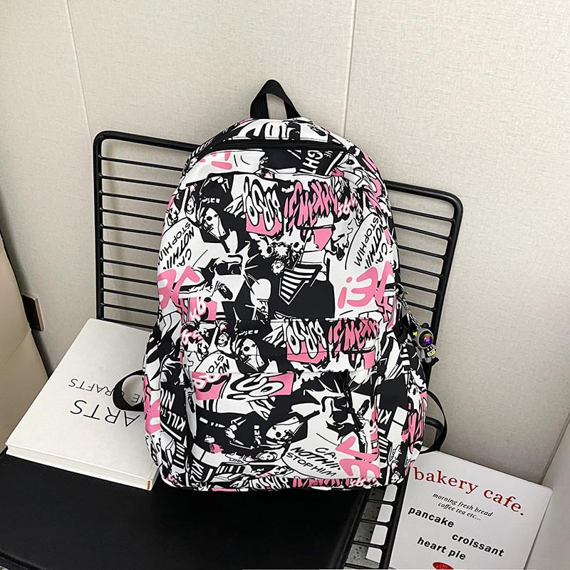 Fashionable Middle School Student Backpack Nylon Lightweight School Bag With Padded Shoulder Straps For Teens