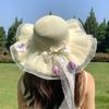 Summer Straw Hat With Large Brim For Beach And Sun Protection