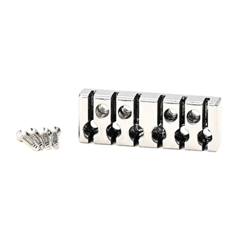 Guitar Locking Nut, 42mm 6-Strings Electric Guitar String Locking Nut 42mm with Mounting Screws Mounting Hardware Kit