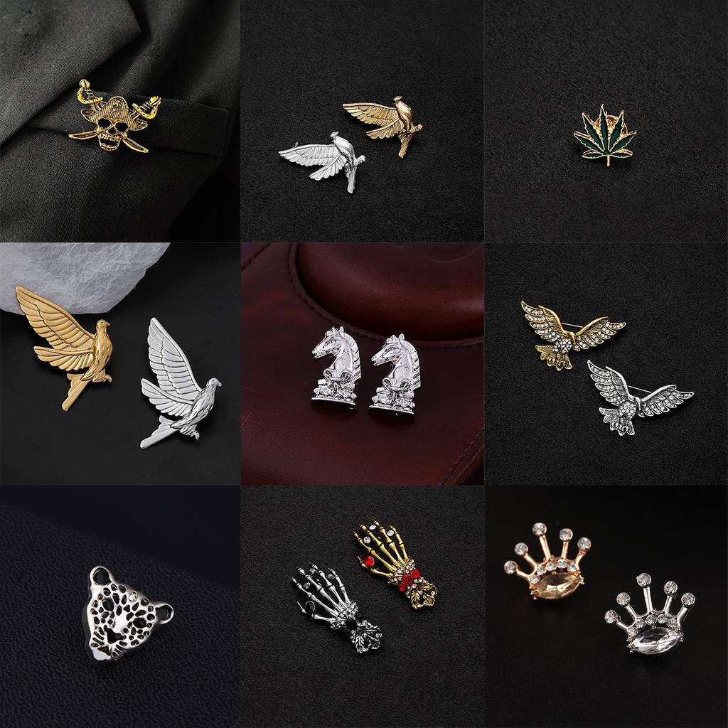 Personalisierte mit Diamanten besetzte Metallbrosche Kragenstift Kollektion, High-End Anti-Licht Blume Schmetterling Krone Brosche