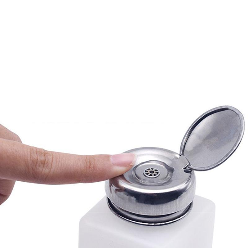 200Ml Liquid Alcohol Bottle Anticorrosive Press Type Bottle With Stainless Steel Cap Industrial Alcohol Dispenser