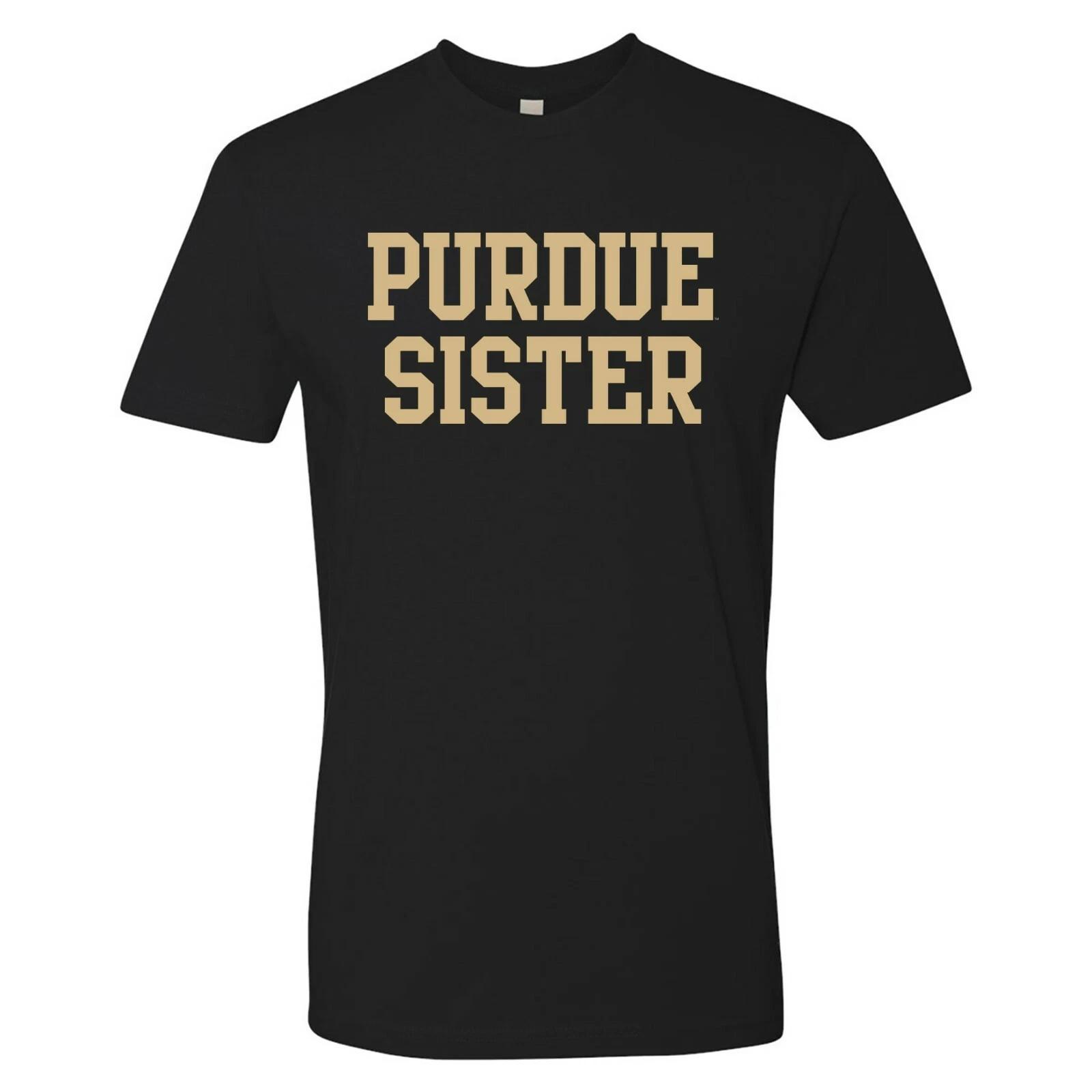 Purdue Boilermakers Sister Basic Block Premium Cotton T Shirt - Black XL
