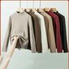  Women's Autumn And Winter Warm Thick Fleece Base Shirt Long Sleeved Top
