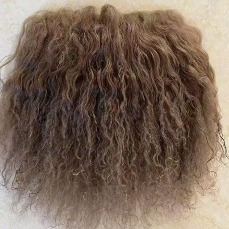 Mongolei Fell Schaffell Wolle Extensions Haarsträhne Lockige Textur Lockige Haarverlängerungen Strapazierfähig Lammfell Fell Puppe Spielzeug Zubehör