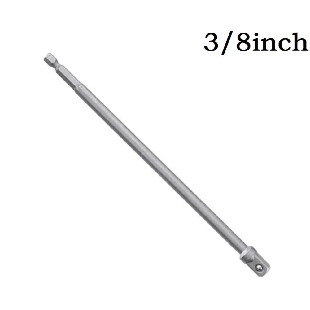 1 Pc Impact Socket Adapter 200/150mm Hex Shank To 1/4 3/8 1/2inch Head Extension Drill Bit Bar For Power Drill Tool Accessories