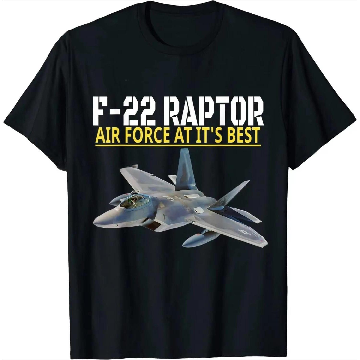 

Футболка с принтом истребителя-бомбардировщика ВВС F-22 Raptor, тактический стелс-истребитель, новая, хлопковая, повседневная, для мужчин, унисекс, модная, для фитнеса S