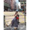 Plaid Neck Sleeveless Vest Dress Children's Summer New Foreign Style Small Man High Sense Irregular Long Dress