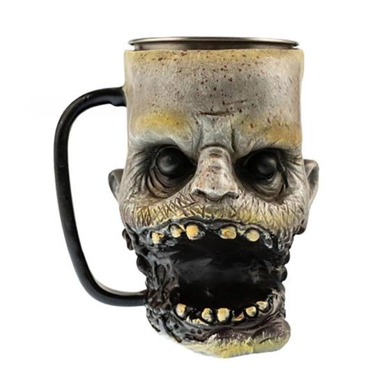 Hrnek Lebka Nerezová Ocel Lidská Lebka Hrnček na Kávu Strašidelný Zombie Pivní Krýgl Korbel Čajový Šálek Halloweenská Hororová Tematická Párty Dárek pro Muže