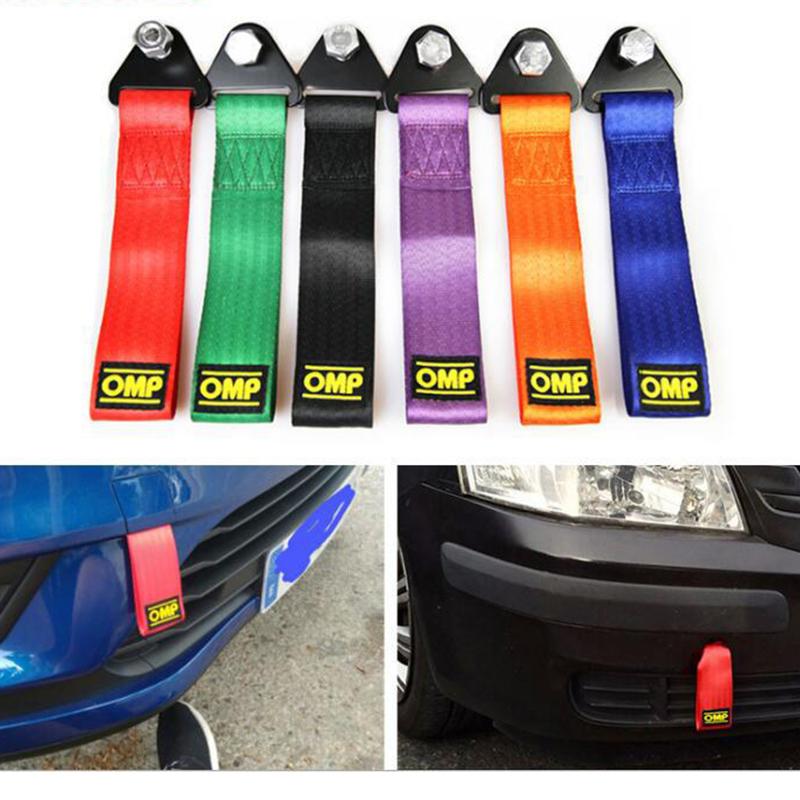 Universal 28cm High-Strength Nylon Tow Strap Car Racing Tow Ropes Auto Trailer Ropes Bumper Trailer Max 2T Towing Strap With Nut