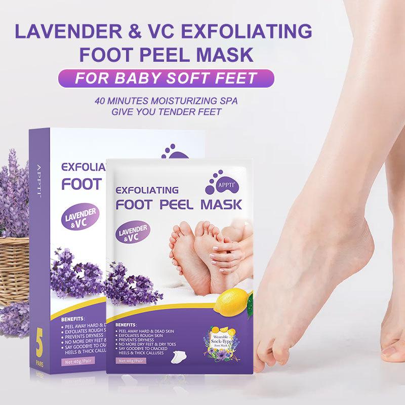 Lavender Exfoliating Foot Mask To Remove Dead Skin, Nourish Feet and Whiten Skin