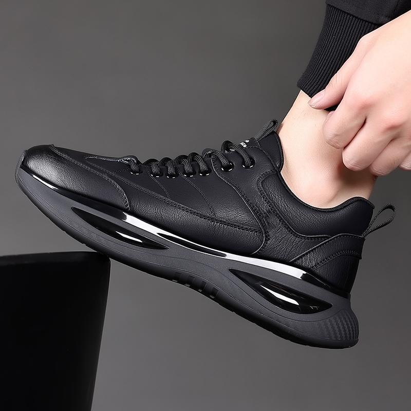 New High Quality Men Genuine Leather Shoes Men Casual Business Oxford Shoes Fashion Designer Flat Black Sneaker Men Shoes Warm