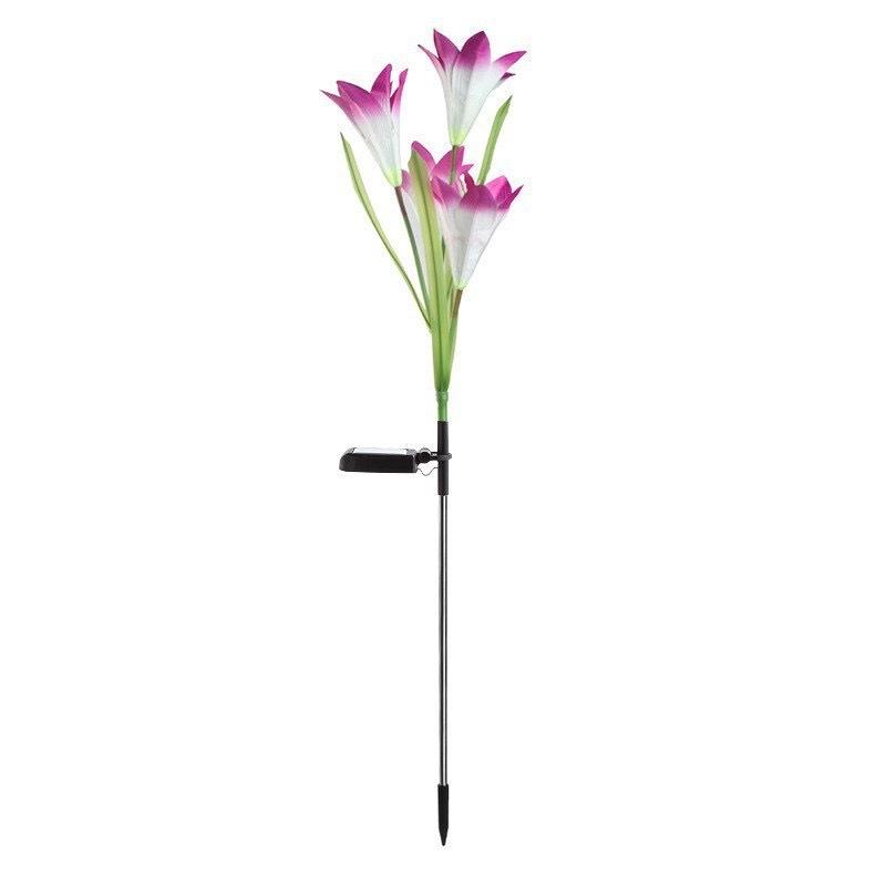 Solar Simulation Lily Flower Outdoor Courtyard Garden Villa Decoration Night Light Home Lawn Floor Lamp