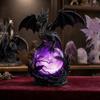 Dragon Faux Crystal Ball Lamp, Gothic USB Night Light, Dark Fantasy Resin Decor for Desk Bedroom, Halloween Gift for Gothic Lovers