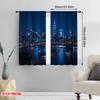 2D flat printing 2pcs Window Treatment Curtains skyline (3) Durable 100% Polyester Fabric  Without Electricity Festive Backdrops