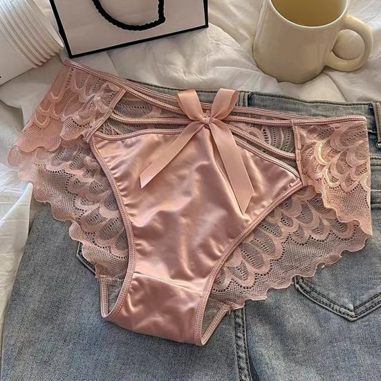 Women's Sexy Lace Hipster Underwear Soft Floral Lace Low Rise Panties Seamless Sheer Mesh Ladies Briefs