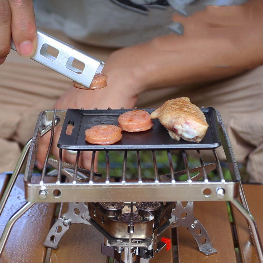 Rectangle Camping Frying Pan Cheese Pan Barbecue Tray Outdoor Tools Mini Grill Pan Hiking