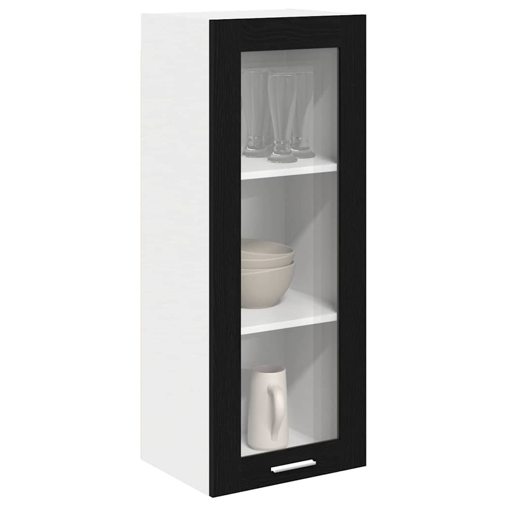 Hanging Cabinet with Storage Black Oak Effect 40 X 31 X 100 Cm
