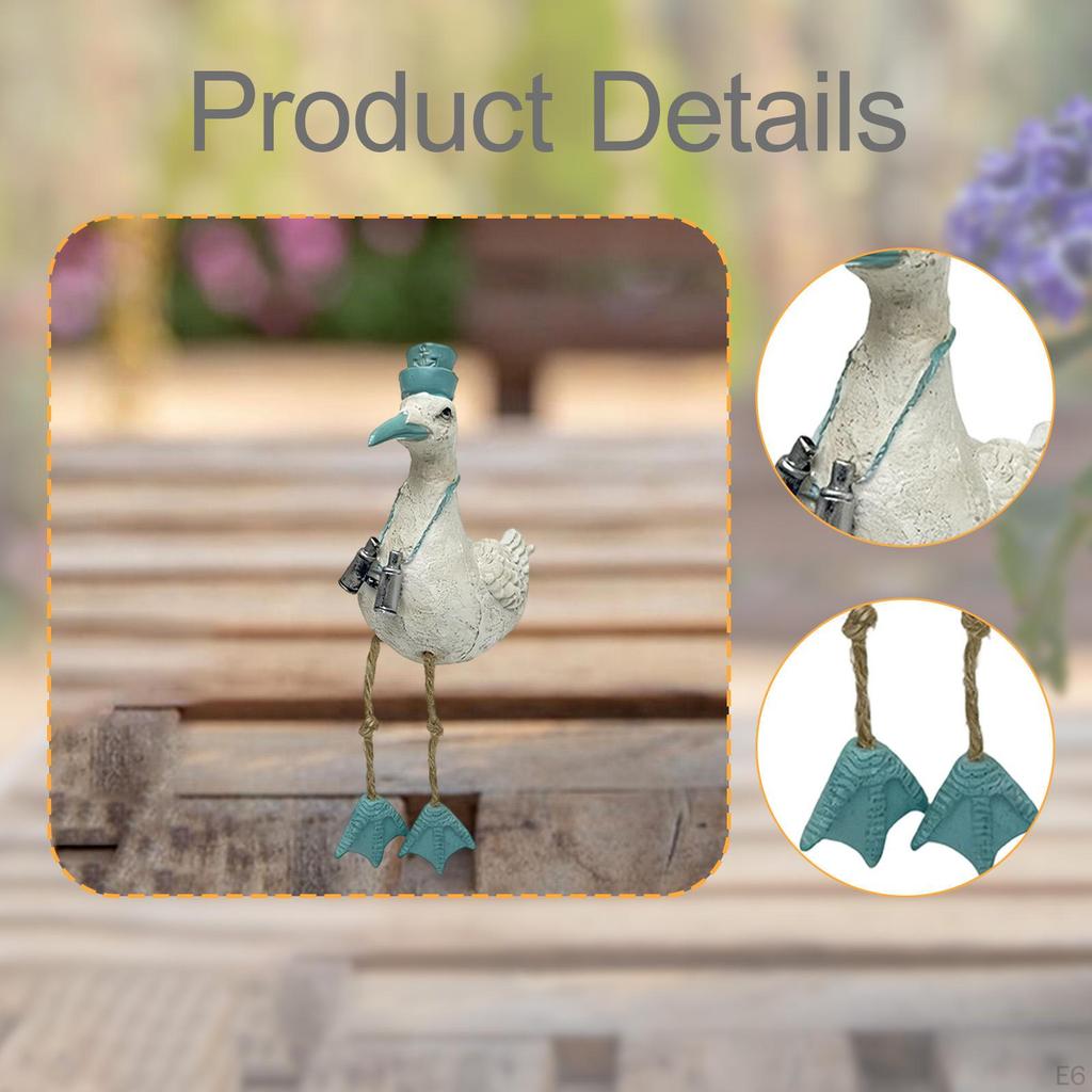 Seabird Statue Animal Sculpture Coastal Decor Nautical Resin Craft Beach Desktop Decoration Dangling
