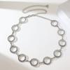 Women Metal Waist Chain Accessory With Carved Pattern And Single Loop Design