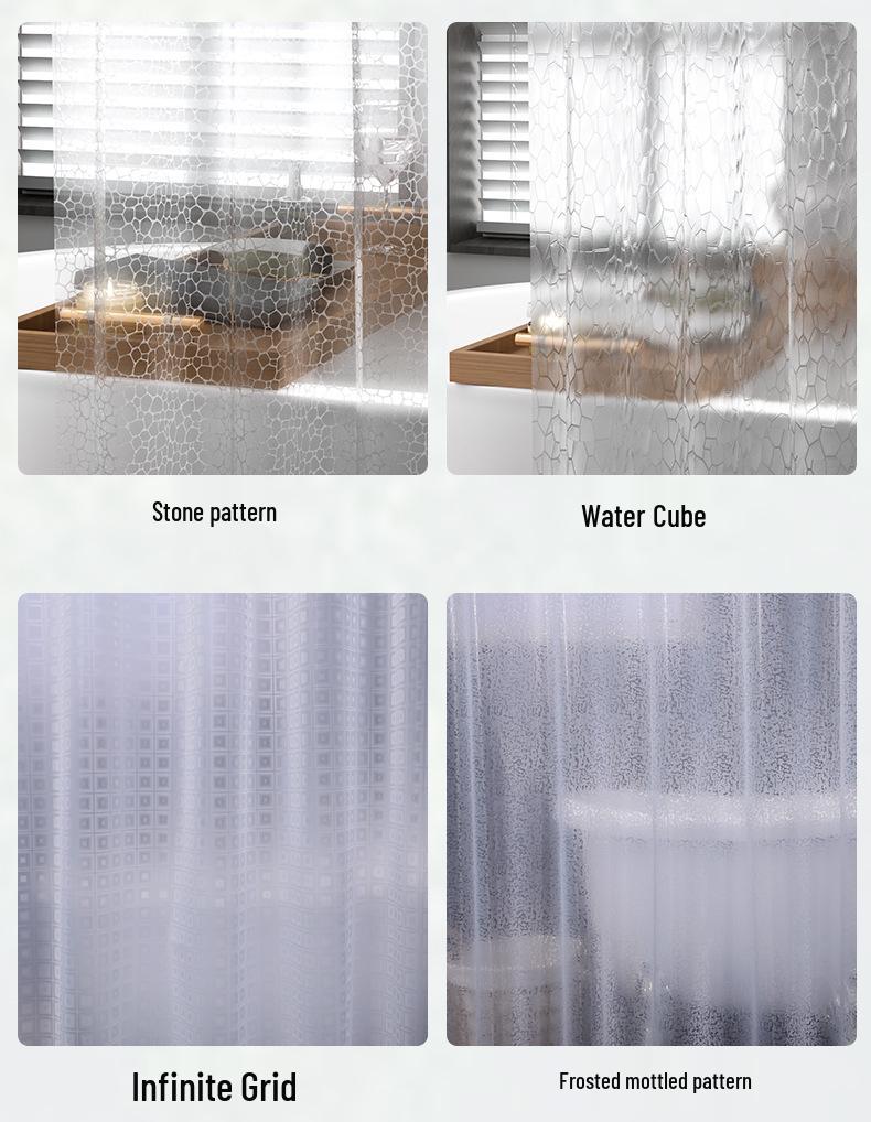 Premium Extra-Thick EVA Waterproof Shower Curtain Set - Antibacterial & Water Barrier
