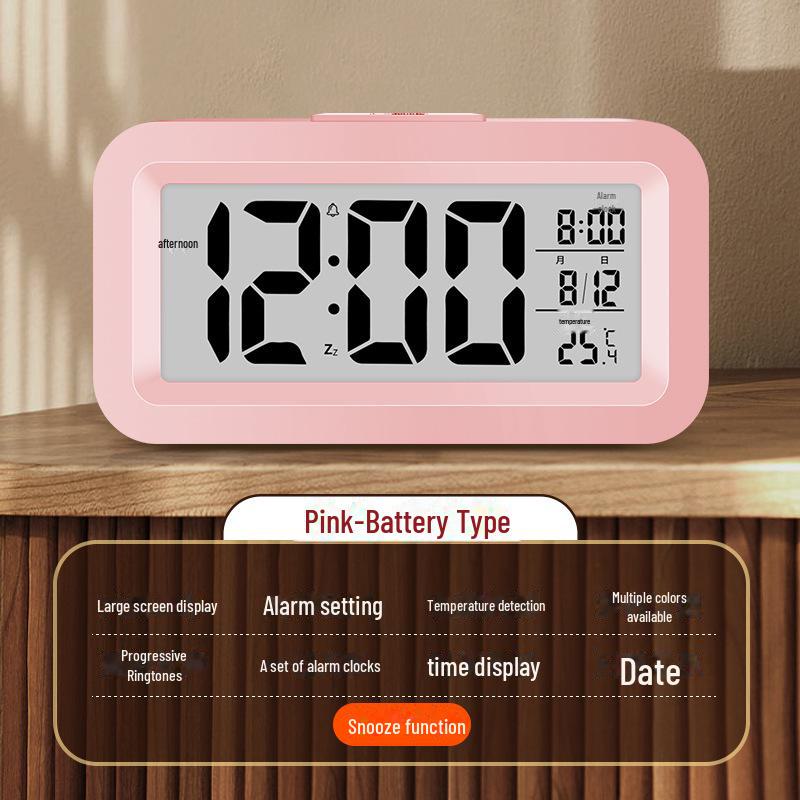 Ceas deșteptător multifuncțional puternic pentru studenți - Compact pentru utilizare pe noptieră și pe birou