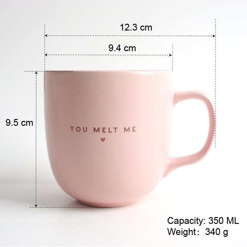 

12oz Eco-Friendly Tea Cup Classic Pink Water Mug With Handle Coffee Drinkware Cups For Home Supplies Stylish Gift Idea 301-400ml розовый