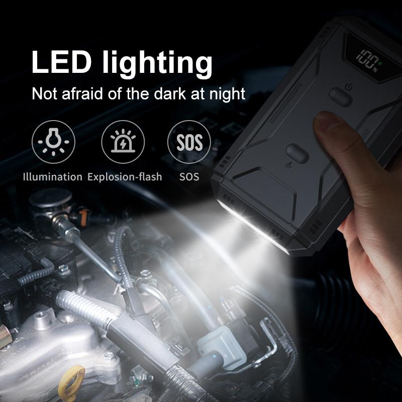 Car Battery Jump Starter Digital Display Portable Car Battery Booster Charger 26800mAh Power Bank Emergency Battery Booster