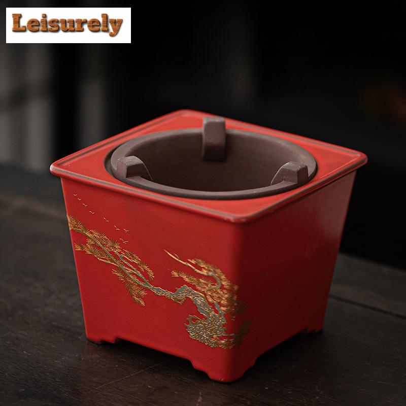 Hawthorn Red Coarse Ceramic Charcoal Stove Tea Making Coal Ball Inner Liner Small Stove Set Lifting Beam Pot Infusions Kettle