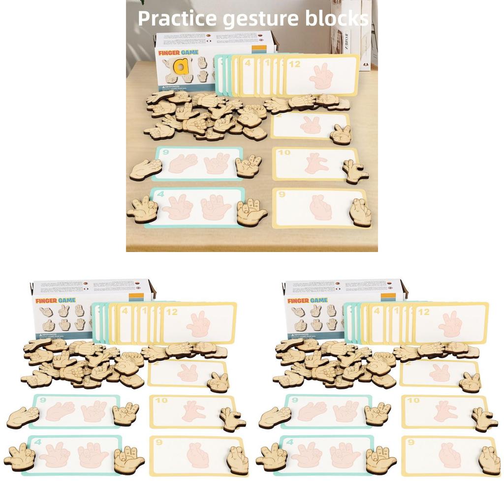 Wooden Gesture Shape Matching Blocks Educational Toy For Kids Learning And Development