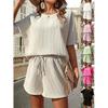 Completo casual da donna T-shirt a maniche corte e pantaloncini con coulisse Set estivo a due pezzi