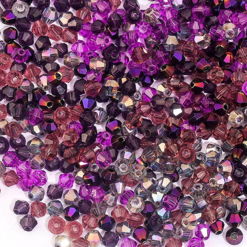 200 Pièces 4MM Perles de Verre Forme Cônes Cristaux Facettés pour la Fabrication de Bijoux Bracelet Collier Boucles d'Oreilles Perles DIY