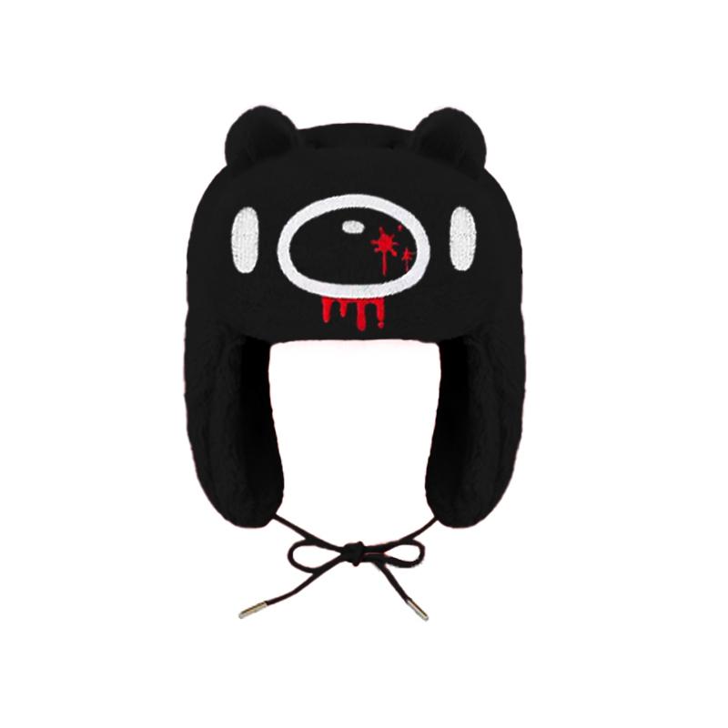

Теплая лыжная шапка с рисунком из мультфильма для мужчин и женщин из Европы и Америки Y2K на осень и зиму OneSize чёрный