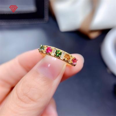 Temperament Fashionable Color Rings For Women Zircon Luxury Engagement Wedding Party Fine Concise Jewelry Gift
