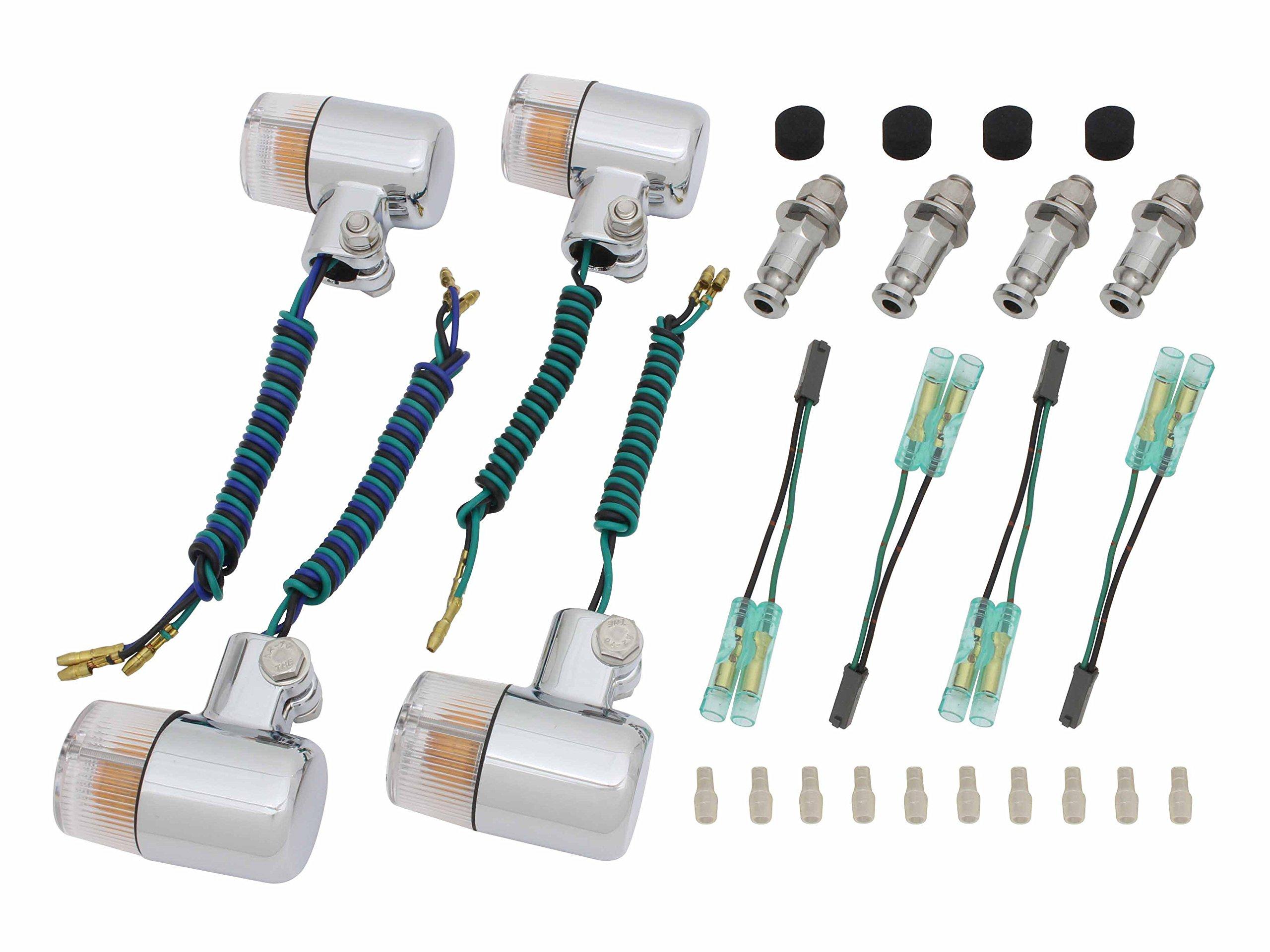 

POSH FAITH Motorcycle Accessories Turn Set for Inazuma and GSX400 Impulse with Chrome Body and Clear Part Number 71-Type Signals, Model-Specific