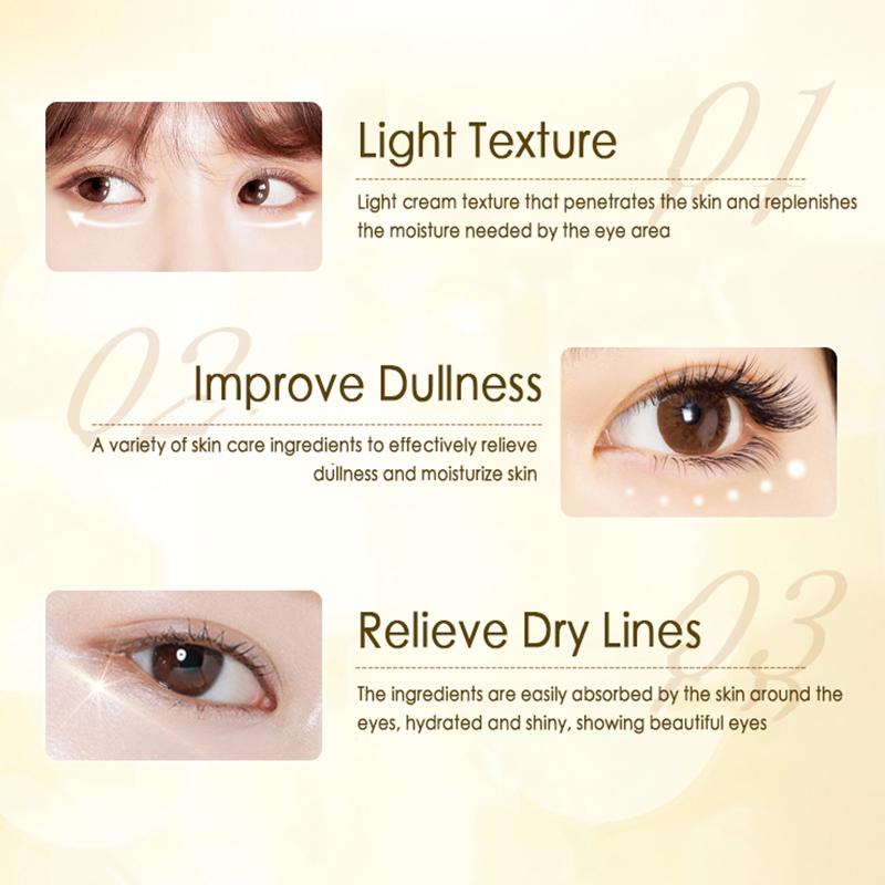 VENZEN 24Gold Eye Cream Moisturizing Anti Puffiness Anti Wrinkle Remove Dark Circle Eye Bag Anti-Aging Anti Puffiness Eye Care