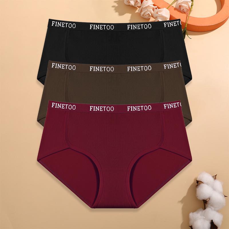 FINETOO 3 Adet Pamuklu Esnek Kemer İç Çamaşırı Seksi Düşük Bel Rahat Külot Kadın Büyük Beden Nefes Alabilir Günlük İç Giyim S-XXL