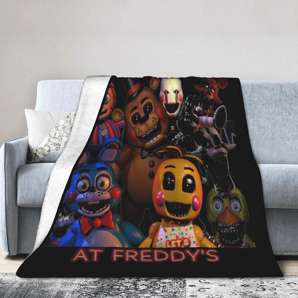 FNAF 2 Puppet Blankets Velvet Printed Portable Lightweight Thin Throw Blankets for Bed Outdoor Quilt