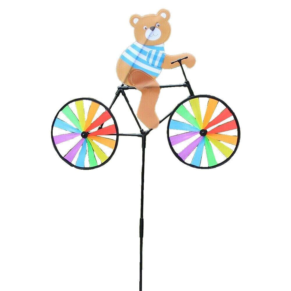Yard Lawn Decor Animal Bicycle Wind Spinner Bee Outdoor Windmill Durable Bicycle Windmill