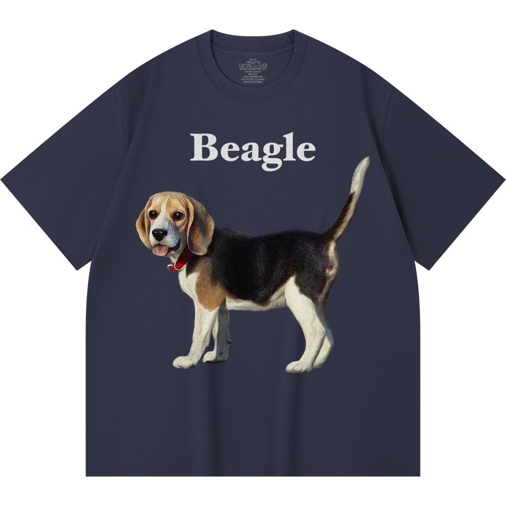 Tricou 230GSM 100% Bumbac cu Imprimeu Beagle Tricouri Amuzante Stil Harajuku Bumbac Pieptănat