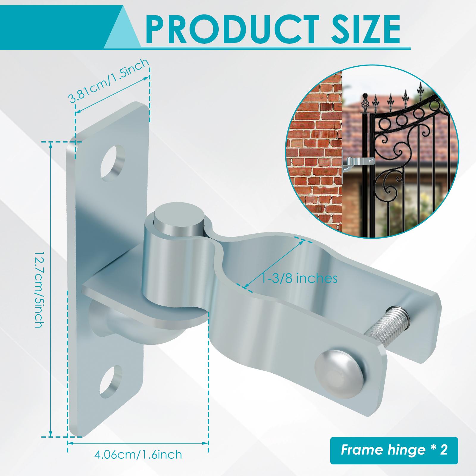 

2Pcs Square Post Female Hinges 1-3/8 Inch Wall Mount Metal Gate Hinge with Bolts & Nuts for Repairing and Replacing Fence Gate