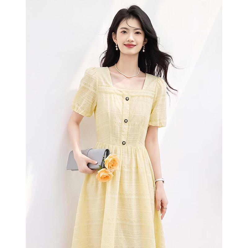 Elegant Puff Sleeve A-line Summer Dress